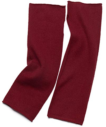 Prettystern Damen Arm-Wärmer Lange Arm-Stulpen 100% Kaschmir Fingerlose Pulswärmer Hand-Stulpen Rot