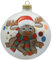 VITBIS - Weihnachtskugel aus Glas, Christbaumkugeln 12 cm, Mundgeblasen, Handdekoriert und Handgefertigt Weihnachtsbaum Deko - Matte Weiße Farbe mit Einem Weihnachtsrentier