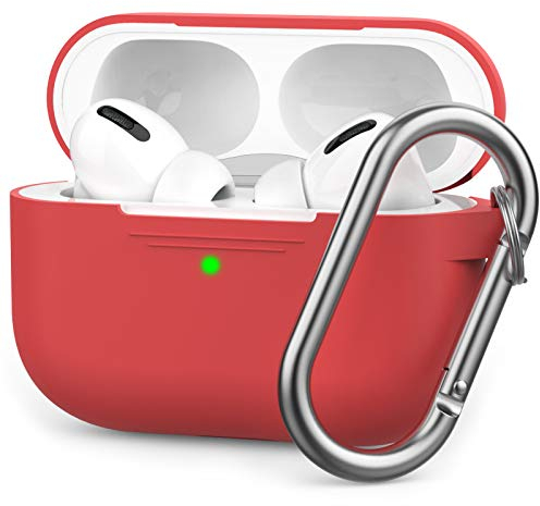 AHASTYLE Silikon Hülle für Airpods Pro Schutzhülle und Haut Case für AirPods Pro 1st/2nd Generation [Front-LED Sichtbar] [Kabelloses Laden] Kompatibel mit Airpods Pro 2019