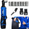 ZanGe Kit de clés à cliquet sans fil Clé à chocs carrée 3/8 12V 40Nm Ensemble d'outils de clé à cliquet électrique sans fil à angle droit avec 2 batteries et charge