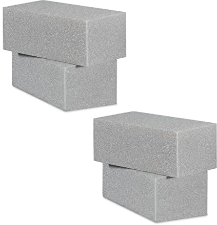 Relaxdays 12 x Steckschaum für Trockenblumen, Steckziegel, Trockensteckschaum Blumengestecke, HxBxT: 8 x 22,5 x 10,5 cm, grau