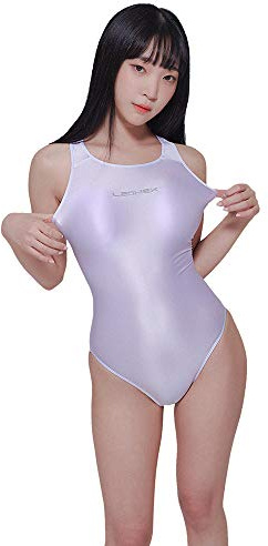 LEOHEX Sexy Satin Hochglanz Body Glänzend Bodysuit Einteiler Badeanzug Japan Skinsuit