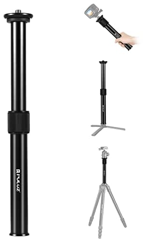 PULUZ DSLR-Kamera-Erweiterungshalterung, Verlängerungsstange, Metall, Stativ, Einbeinstativ, Gimbalverlängerung, 3/8 Zoll 1/4 Zoll Schraube, Teleskop-Verlängerungsstange, Standfuß