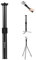 PULUZ DSLR Camera Stand Extension Pole Metal Rod Tripod Pole Handheld Monopod Gimbal 3/8 1/4 Screw Telescopic Stabilizer Leg (19cm -30cm）