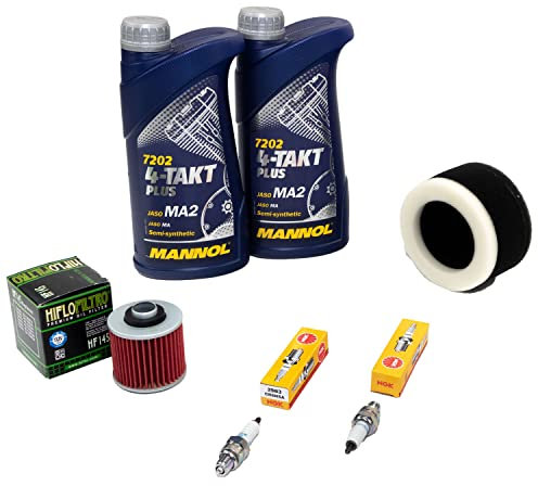 Wartungspaket Öl 2L + Luftfilter + Ölfilter + Zündkerzen für Yamaha XV 125 XV125 Virago 5AJ Baujahr 1997-2002