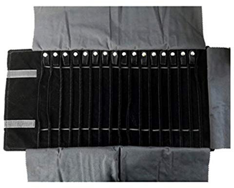 Qezodsx Velvet Jewelry Roll Bag Storage Bag Storage Bag Portable Necklace Display Case, Black