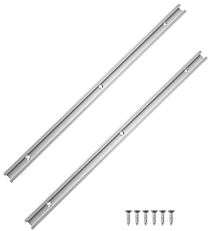 Track T Slot, 2pcs Ranura T Aluminio, Type T Slot Mitre herramienta, Carpintería Carril inglete, T Track T Slot Aleación, para carpintería Sierra de mesa con 3 Tornillos Herramientas