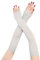 Suxgumoe Lange Spitzenhandschuhe, Frauen Blumenspitze Armstulpen UV-Schutz Spitze Armstulpen Fingerlose Fahrhandschuhe für Hochzeitsfeier (Grau)