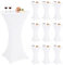 Pesonlook 10er-Set Stretch Stehtisch Husse für Bistrotisch Ø 60-65 cm Elegante,Verstärkung im Fußbereich,40°C Maschinenwäsche ，Stretch-Husse Weiß Hussen für Stehtische und Bistrotische（60×110cm,Weiß）