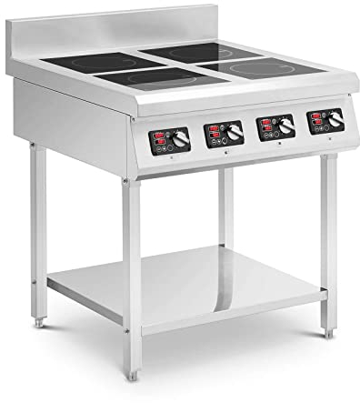 Royal Catering RCIK-3500IC4.4 Induktionsplatte mit Unterbau 4 x 20 cm 10 Stufen Timer Induktionskochplatte Kochplatte Induktion Induktionskocher Gastro Induktionskochfeld