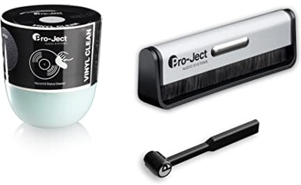 Pro-Ject Cleaning Set Advanced, Kohlefaser-Reinigungsbürste für Schallplatten, Carbon Nadelbürste und Reinigungsmasse