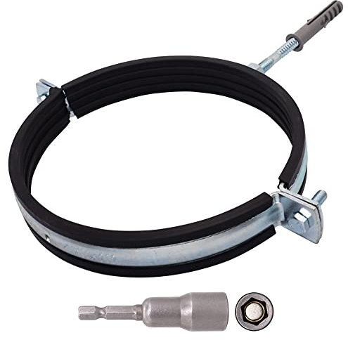 SKIR'CO 1 soporte de tubo con forro de goma para tubos de 198-202 mm, soporte de tubería para montaje en pared y techo, abrazadera de tubería