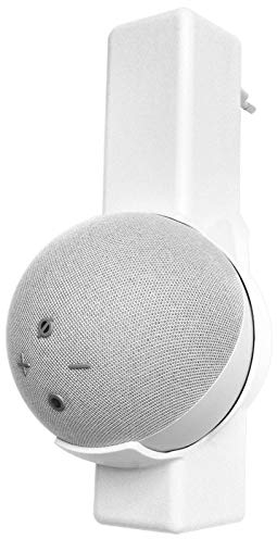 dw4you Dot (5. / 4. Generation) Steckdosenhalterung Wandhalterung - Entwickelt in Deutschland - Platzsparende Lösung, Montage ohne Bohren, ohne Kleber, Dot 5/4 Halter (White)
