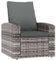 vidaXL Gartensessel Verstellbar, Sessel mit 1 Sitzkissen 1 Rückenkissen, Stuhl für Garten Terrasse, Relaxsessel Gartenmöbel, Grau Poly Rattan