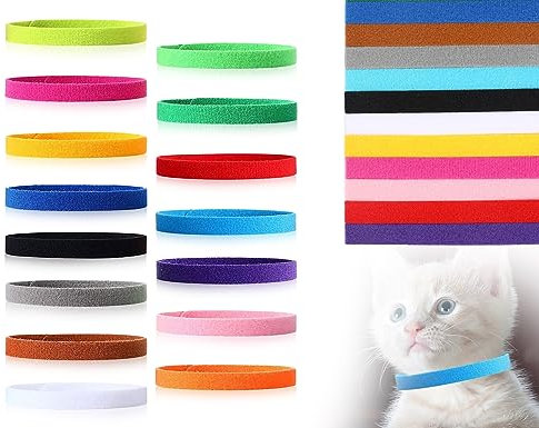 KAPSING 15 Pièces Colliers pour Chiots et Chatsons Réglables, Multicolores, en Nylon et Polyester, Taille Ajustable, pour Petits Chiots et Chatsons, avec Spécialités de Couleurs et Taille