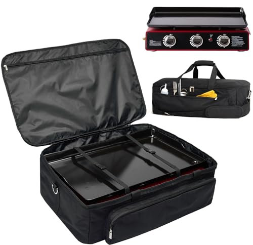NOELIFE Tragbare Grill-Tragetasche für Royal Gourmet PD1301R/PD1301S Tischgrill, 61 cm 3-Brenner-Tischplatte, Grill-Tragetasche, Outdoor-Wasserabweisendes Grillzubehör, Schwarz (nur Tasche)