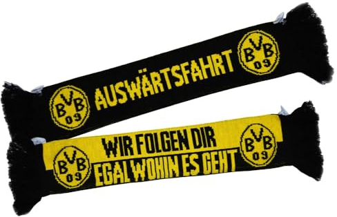 Borussia Dortmund Autoschal schwarz-gelb Car Scarf Fanschal - Plus BVB-Aufkleber