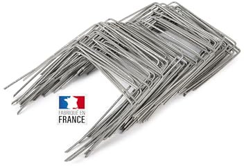 La Cordeline 60 Agrafes Paillage Acier Brut Ø 5mm 20x20cm Spécial Sols Durs