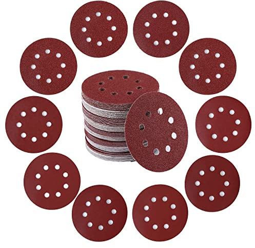 100 Stück 125mm Schleifscheiben vielseitiges Schleifpapier-Set mit verschiedenen Körnungen für professionelle und Heimwerker-Projekte 40, 60, 80, 100, 120, 180, 240, 320, 400, 600 Körnungen