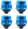 4 Stück PP-Fitting Verschraubung für PE Rohr 25mm, BetterJonny Klemmverbinder PE Rohr Fitting 25mm x 25mm PE Rohr Verschraubung 25 mm Verschraubung Kupplung Kunststoff PP Kupplung, Blau