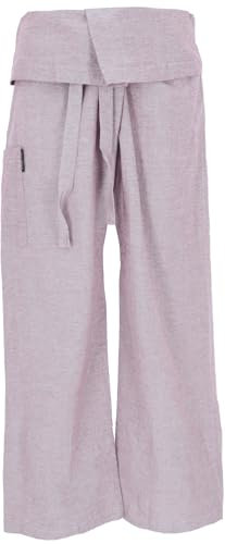 GURU SHOP Thai Fischerhose aus Fester Baumwolle, Wickelhose, Yogahose, Unigröße - Rosenholz, Herren/Damen