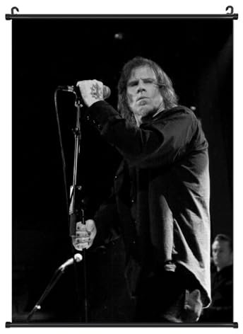 QINSCX Mark Lanegan Kunstposter, Motiv: Sänger, dekoratives Gemälde, Leinwand, Wandgemälde, Poster, Zuhause, Schlafzimmer, Dekoration, schwarze Achse mit solidem Rahmen, 50 x 70 cm