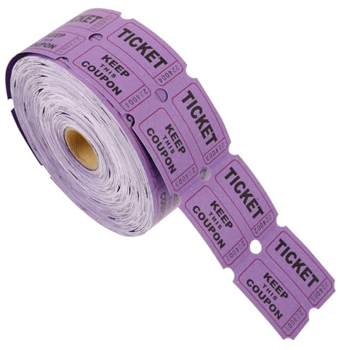 Violette Tombola Lose aus Papier, 1 Rolle für Veranstaltungen