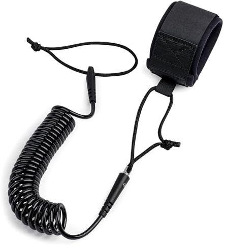 Abahub SUP Leash Coil, Sup Zubehör, Surfboard Leash Board Sup Sicherheitsleine, 10ft 5 mm Leash für Erwachsene Schwarz