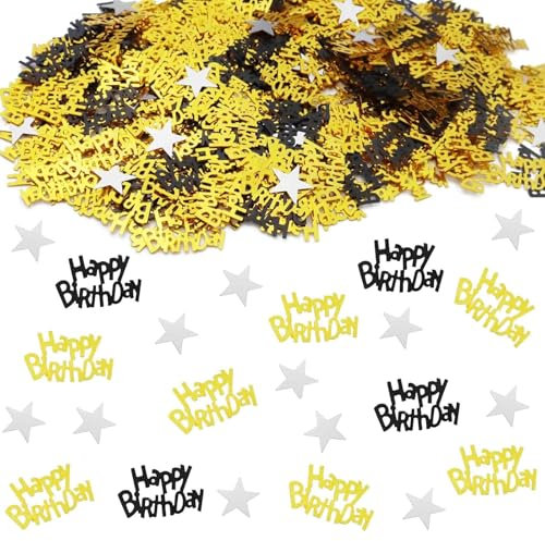 10 g Konfetti Happy Birthday, Streudeko Geburtstag, Tischdeko Geburtstag, Glitzer Konfetti für Hochzeit Jubiläum Partydekorationen