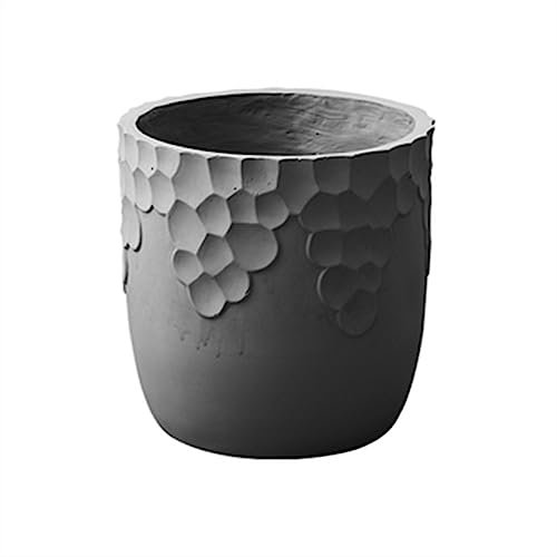 Pots de Plantes Pots De Plantes Au Sol Motif De Raisin Couleur Unie Rond Beaux Pots De Fleurs Décoration Simple Grands Jardinières Maison Grand Pot De Culture De Plantes Vertes Pot de Fleur(Noir,Grand