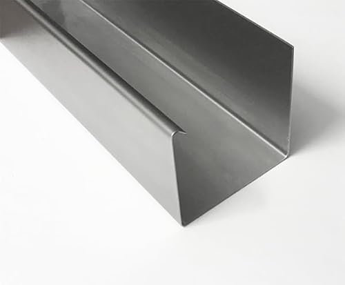 Versandmetall Regenrinne P1 Kastenrinne aus Edelstahl 1.4301 außen Schliff K320 Länge 1000 mm, Blechstärke 1,0mm (axcxb 30x40x40 mm)
