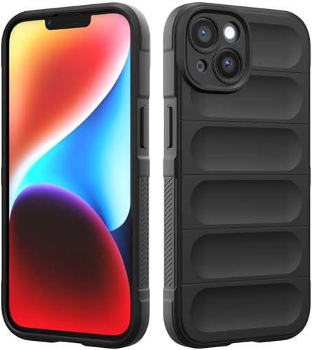 Custodia Compatibile con iPhone 14 plus, Silicone Custodia per Tutto il Corpo, Copertura Antiurto con Fotocamera Protettivo, Cover Morbida al Tatto - Nero