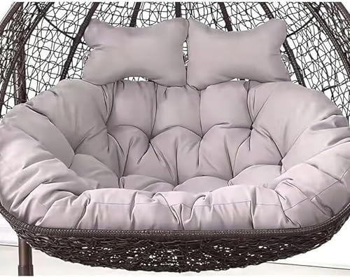 150 x 110cm/59 x 43in Egg Chair Swing Cushion, 2 Person Hanging Egg Chair Cushion Replacement, Double Hanging Basket Chair Cushion(Only Cushion) (O)
