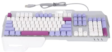 Cuifati Backstreuit -Computer -Tastaturen, Ausgestattet mit Wasserabwehrsystem, USB -beleuchtetem Tastaturkordelkordelgröße, RGB -Farbdisplay für Desktop, Laptop, PC (Purple)