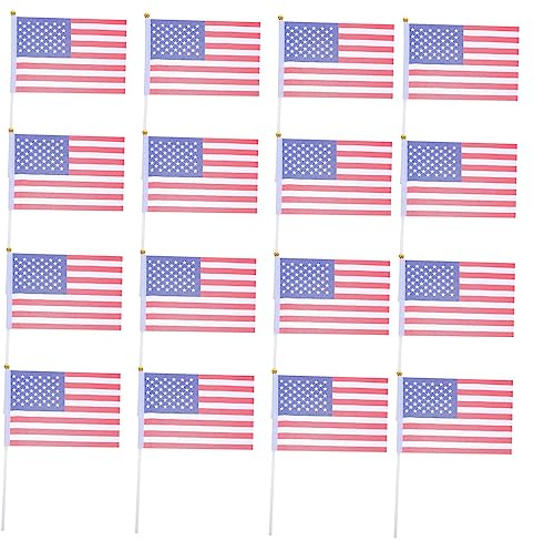 Mikikit 100 pièces Mini Drapeaux Usa à Main pour Fête de Indépendance Drapeaux Portatifs pour Événements et Célébrations