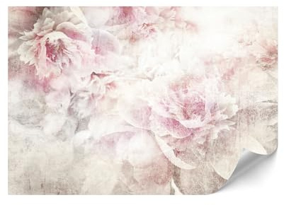 LUMASOUL Carta da Parati 300x210 cm - Carta da Parati Camera da Letto Fiori - Panelli da Parete Moderne - Panelli Murali di Alta Qualità Facili da installare - Rosa-beige