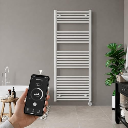 anapont WLAN- & Bluetooth elektrischer Badheizkörper 1775x400 | Handtuchheizkörper mit Thermostat & Timer | 1000 W | IPX5 | Made in Germany,