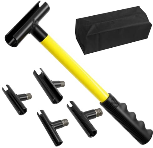 Andorm Door Hinge Gap Adjustment Tool, Hinge Bender 4 in 1, Hinge Gap Adjusting Wrench Yellow Round Bar
