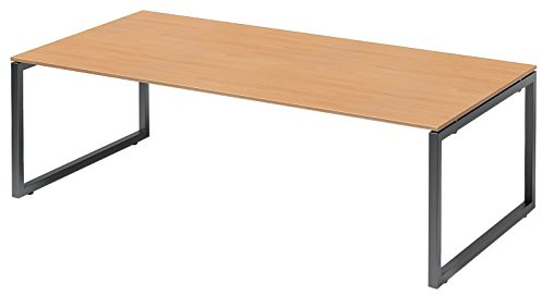 BISLEY Cito Chefarbeitsplatz/Konferenztisch, 740 mm höhenfixes O-Gestell, Metall, Bc334 Dekor Buche, Gestell Anthrazitgrau, 120 x 240 x 74 cm