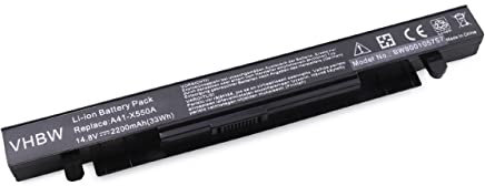 vhbw Li-Ion battery 2200mAh (14.8V) black for laptop notebook replaces Asus A41-X550A