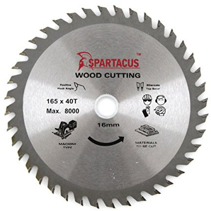 Spartacus Wood Cutting Circular Saw Blade 165mm x 16mm Bore 40 Teeth
