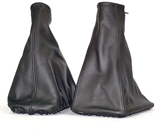 Schaltmanschette und Handbremsmanschette Schwarz Echt Leder SH51
