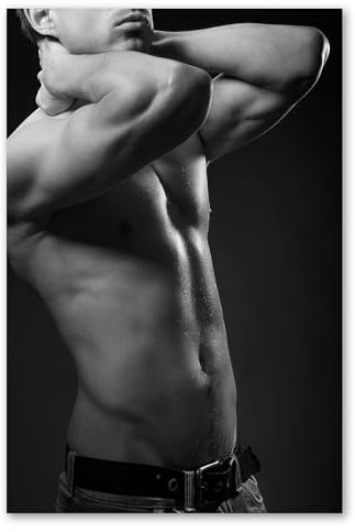 Postereck - 1406 - Sexy Mann, Muskeln Erotik Nackt Akt Bauch Jeans - Erotisch Sexy Nackt Wandposter Fotoposter Bilder Wandbild Wandbilder - Poster - 3:2-61,0 cm x 40,5 cm