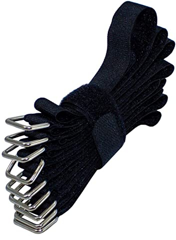 Lumonic 10x Klettbinder 300x20mm normal Schwarz - Wiederverwendbare Kabelbinder aus Klettband - Zum Befestigen oder Kabelmanagement