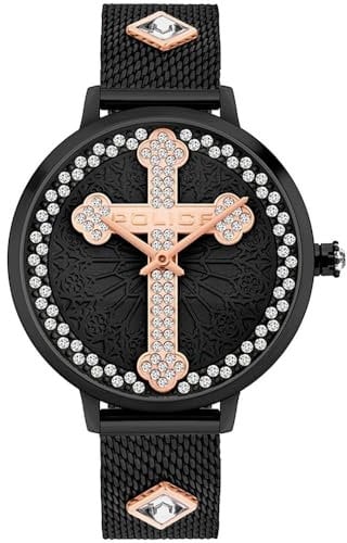 Police Unisex Erwachsene Analog Quarz Uhr mit Edelstahl Armband PL16031MSB.02MMA