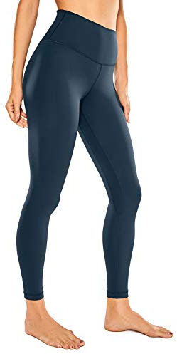 CRZ YOGA Damen Naked Feeling Leggings Sporthose High Waist Yogahose Sport Leggins Fitness Yoga Hose - 64cm Dunkelgrün 40
