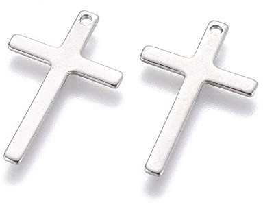 PandaHall Kreuz-Anhänger für Schmuckherstellung, Edelstahl, Edelstahl