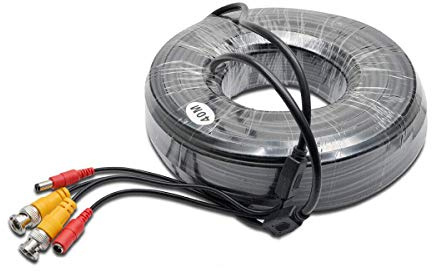 Riloer BNC Cable de Alimentación de Video Cables de Extensión RCA DC para Cámara CCTV Kit de Sistema de Seguridad DVR (10M)