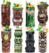 LINALL Tiki Mugs - Set di 8 bicchieri da cocktail in ceramica hawaiana Luau Party Drinkware, graziosi bicchieri da cocktail esotici, Tiki Bar Professional Hawaiian Party Barware, TKSET0017 (8 pezzi)