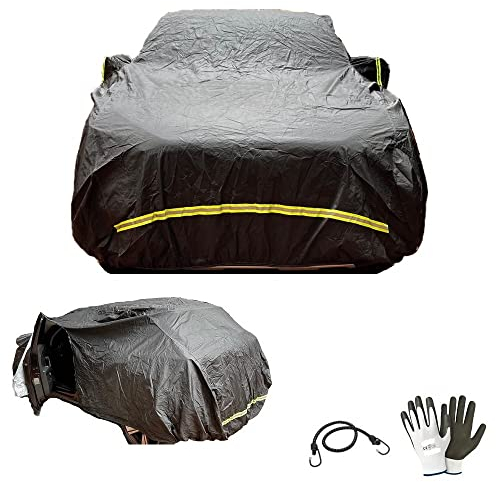 Kompatibel mit Nissan Micra 2010 Autoabdeckung, wasserdicht, Frostschutz, kratzfest, Größe M 432 x 185 x 120 cm, Autoabdeckung mit seitlichem Reißverschluss